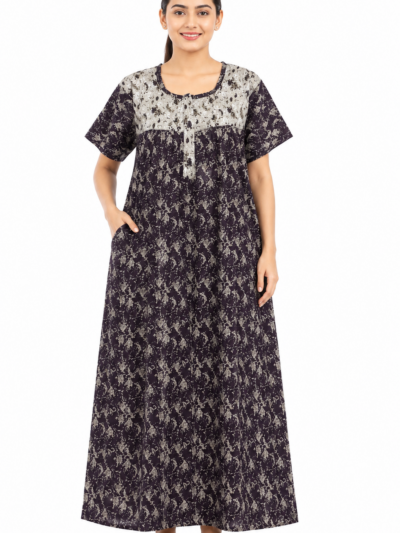Sivam Nighty Cotton Zip Frock Model XL- SNzfXL02332