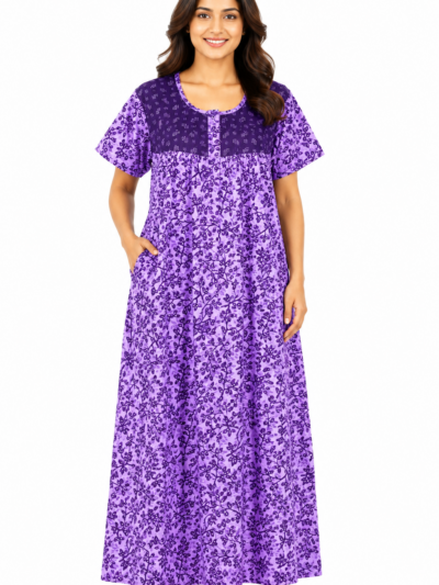 Sivam Nighty Cotton Zip Frock Model XL- SNzfXL02335