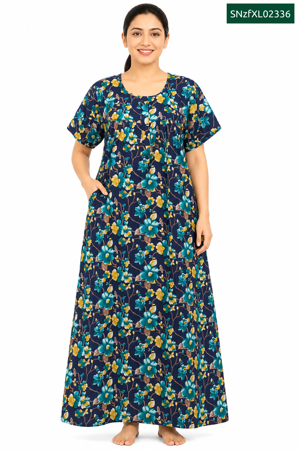 Sivam Nighty Cotton Zip Frock Model XL- SNzfXL02336