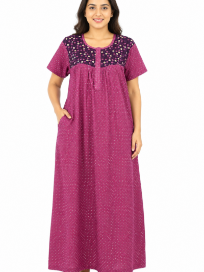 Sivam Nighty Cotton Zip Frock Model XL- SNzfXL02338