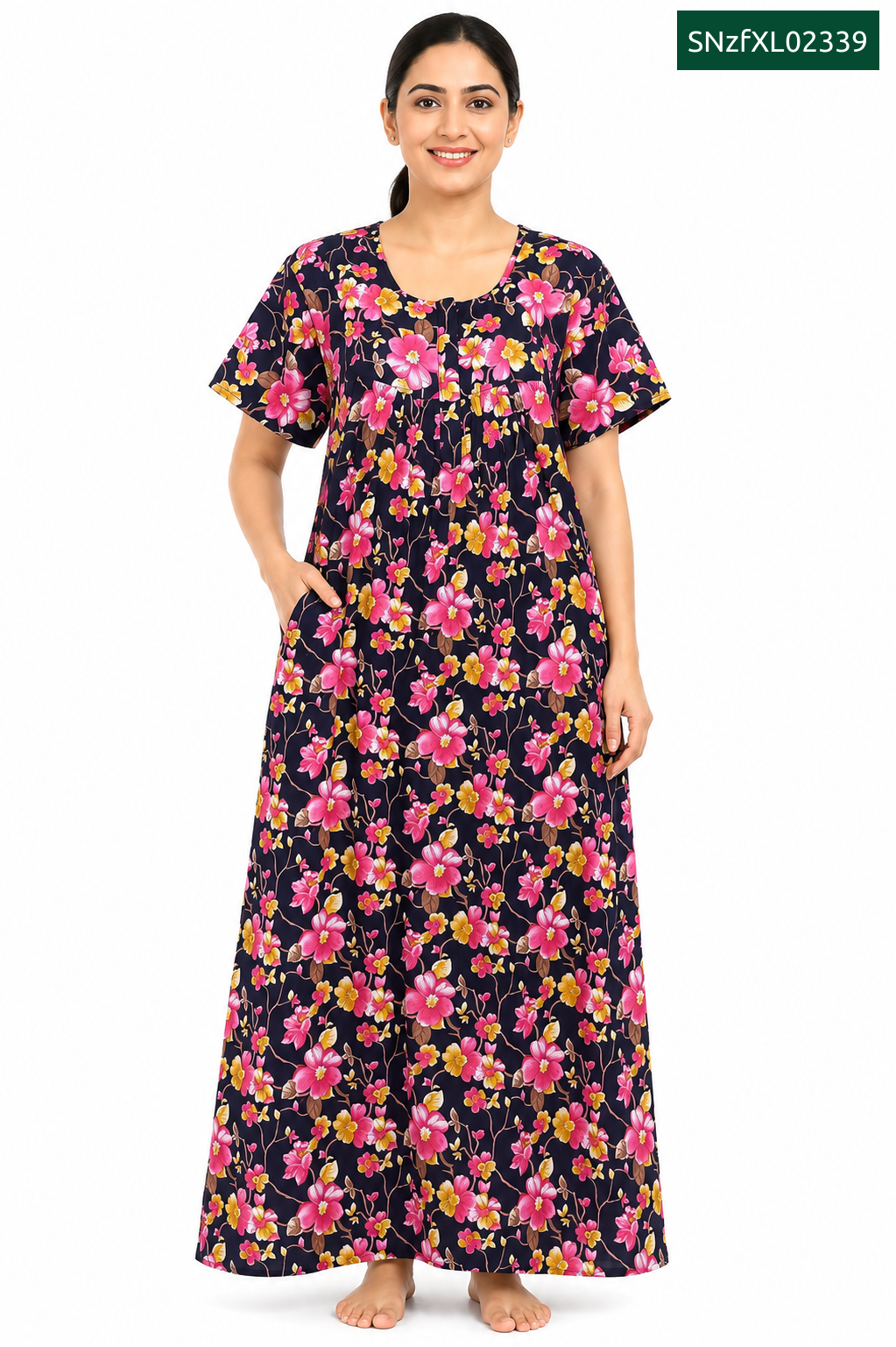 Sivam Nighty Cotton Zip Frock Model XL- SNzfXL02339