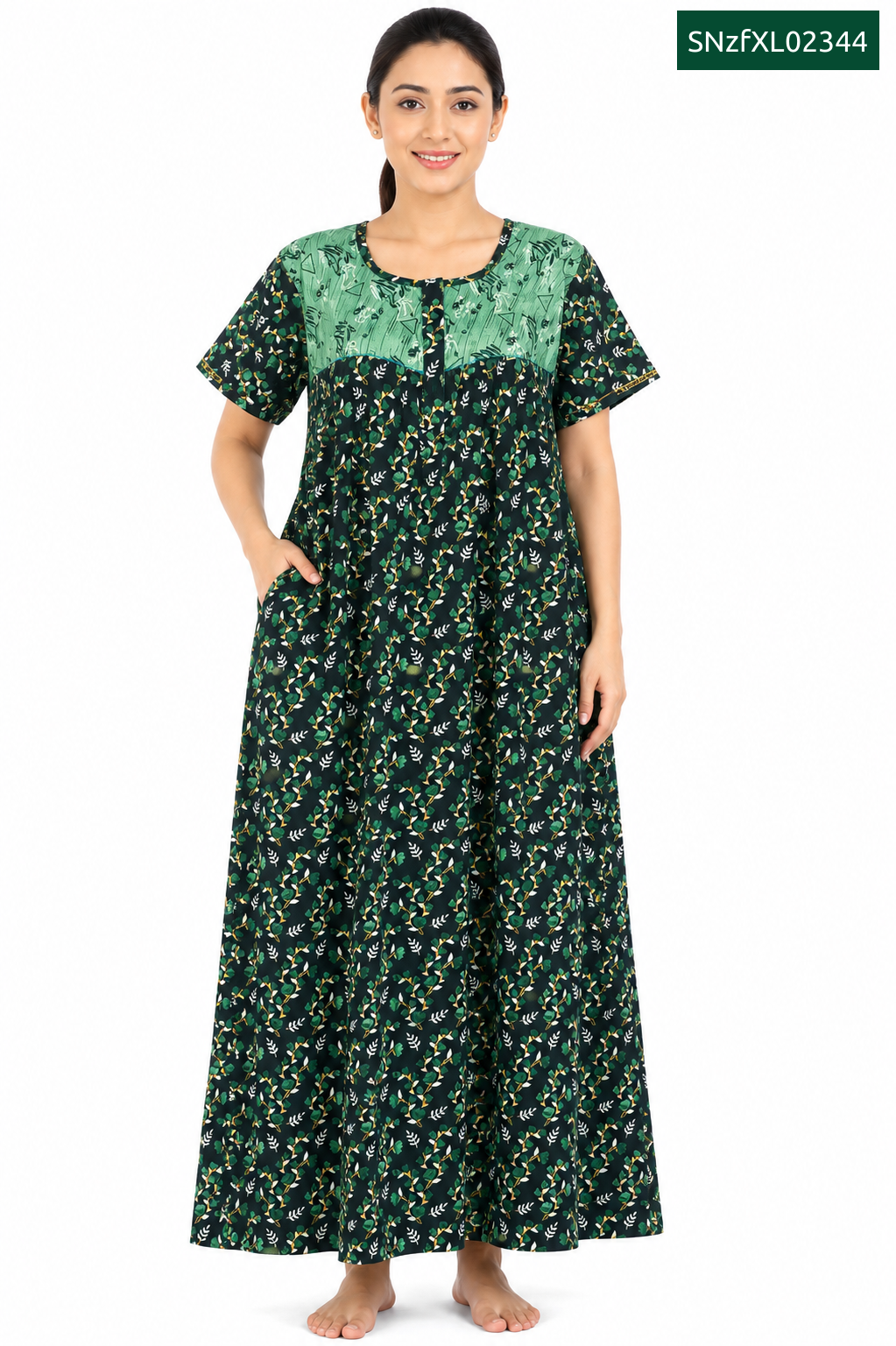 Sivam Nighty Cotton Zip Frock Model XL- SNzfXL02344