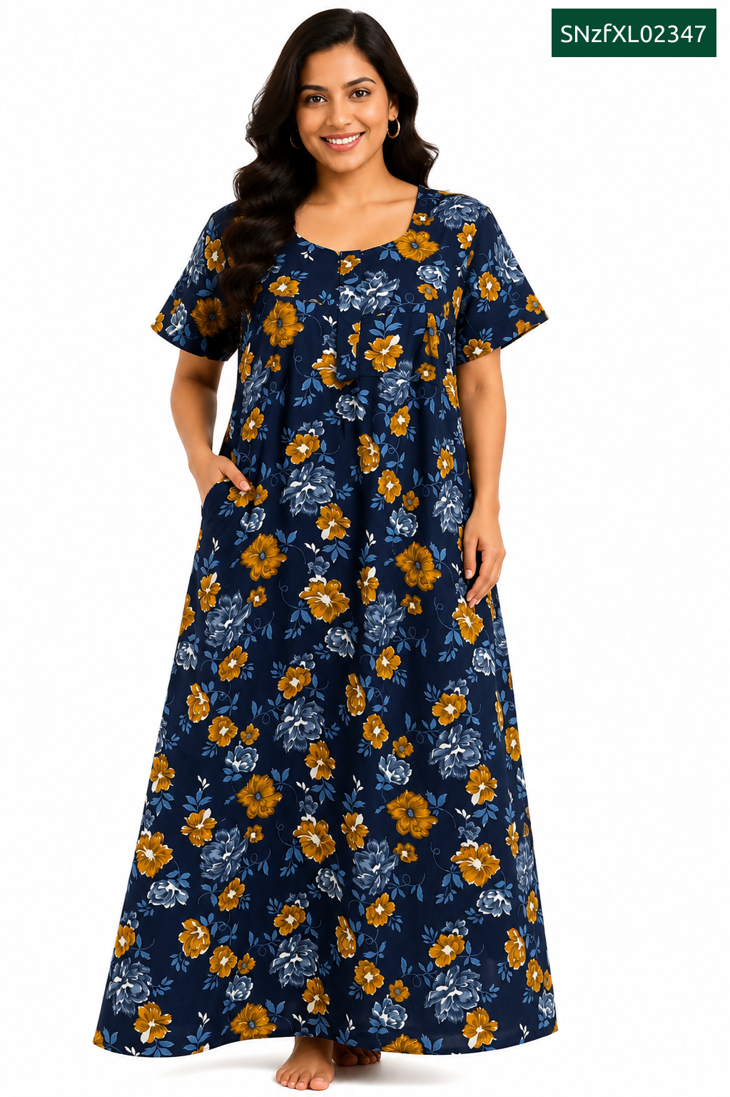 Sivam Nighty Cotton Zip Frock Model XL- SNzfXL02347