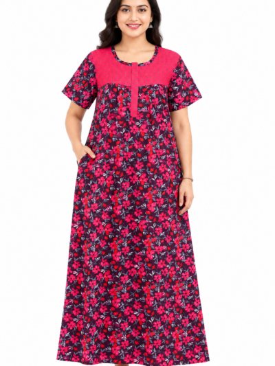 Sivam Nighty Cotton Zip Frock Model XL- SNzfXL02348