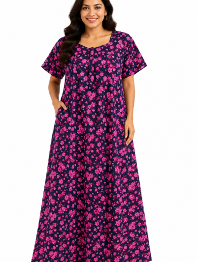 Sivam Nighty Cotton Zip Frock Model XXL- SNzfXXL02302