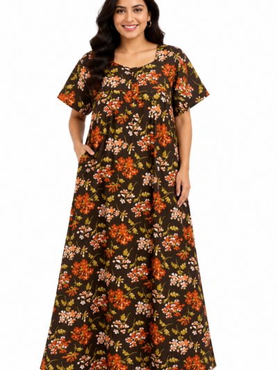 Sivam Nighty Cotton Zip Frock Model XXL- SNzfXXL02303