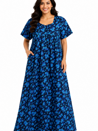 Sivam Nighty Cotton Zip Frock Model XXL- SNzfXXL02304