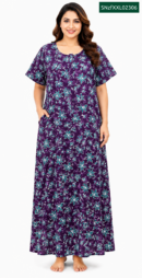 Sivam Nighty Cotton Zip Frock Model XXL- SNzfXXL02306