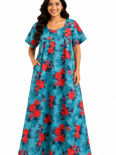 Sivam Nighty Cotton Zip Frock Model XXL- SNzfXXL02308