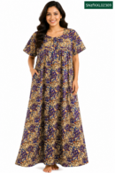 Sivam Nighty Cotton Zip Frock Model XXL- SNzfXXL02309