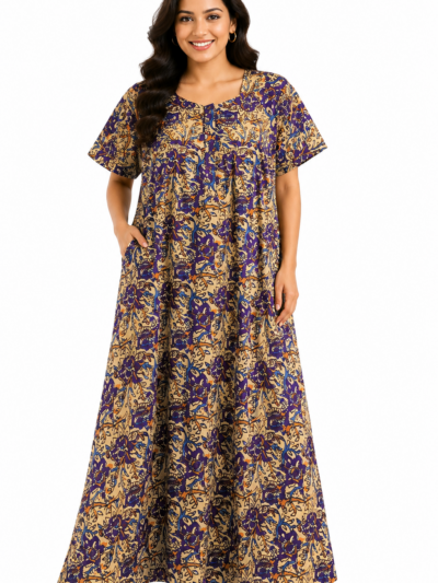 Sivam Nighty Cotton Zip Frock Model XXL- SNzfXXL02309