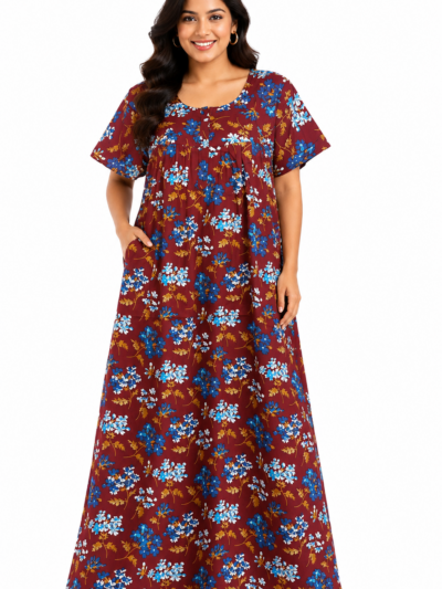 Sivam Nighty Cotton Zip Frock Model XXL- SNzfXXL02310