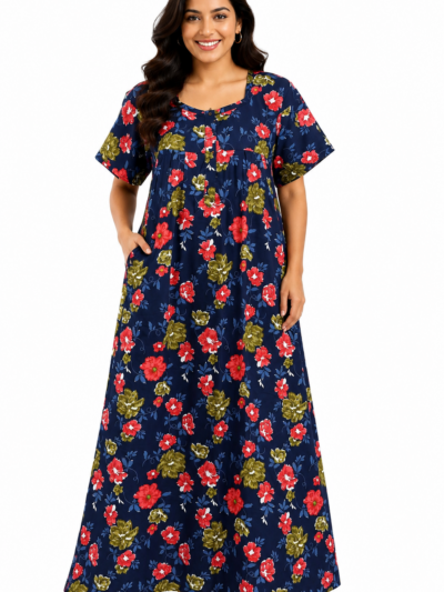 Sivam Nighty Cotton Zip Frock Model XXL- SNzfXXL02311