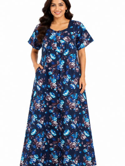 Sivam Nighty Cotton Zip Frock Model XXL- SNzfXXL02312