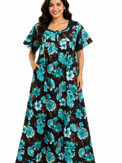 Sivam Nighty Cotton Zip Frock Model XXL- SNzfXXL02313