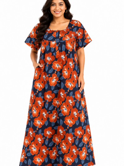 Sivam Nighty Cotton Zip Frock Model XXL- SNzfXXL02315