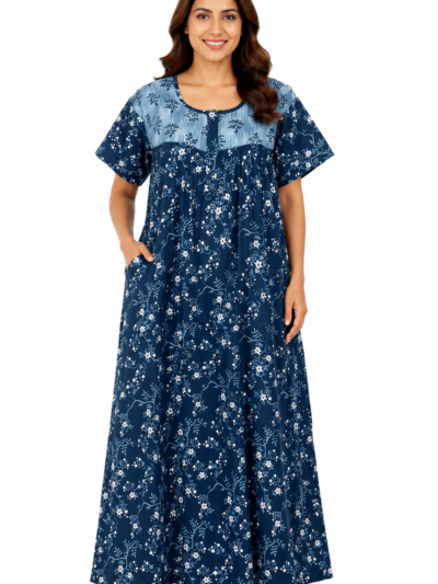 Sivam Nighty Cotton Zip Frock Model XXL- SNzfXXL02319