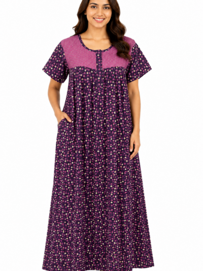 Sivam Nighty Cotton Zip Frock Model XXL- SNzfXXL02322
