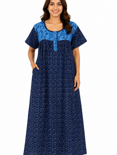 Sivam Nighty Cotton Zip Frock Model XXL- SNzfXXL02323