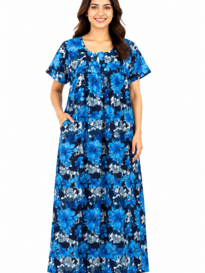 Sivam Nighty Cotton Zip Frock Model XXL- SNzfXXL02324