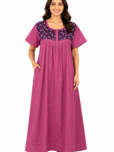 Sivam Nighty Cotton Zip Frock Model XXL- SNzfXXL02325
