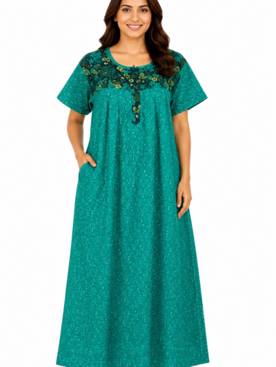 Sivam Nighty Cotton Zip Frock Model XXL- SNzfXXL02327