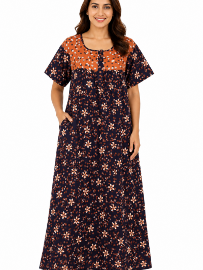 Sivam Nighty Cotton Zip Frock Model XXL- SNzfXXL02330