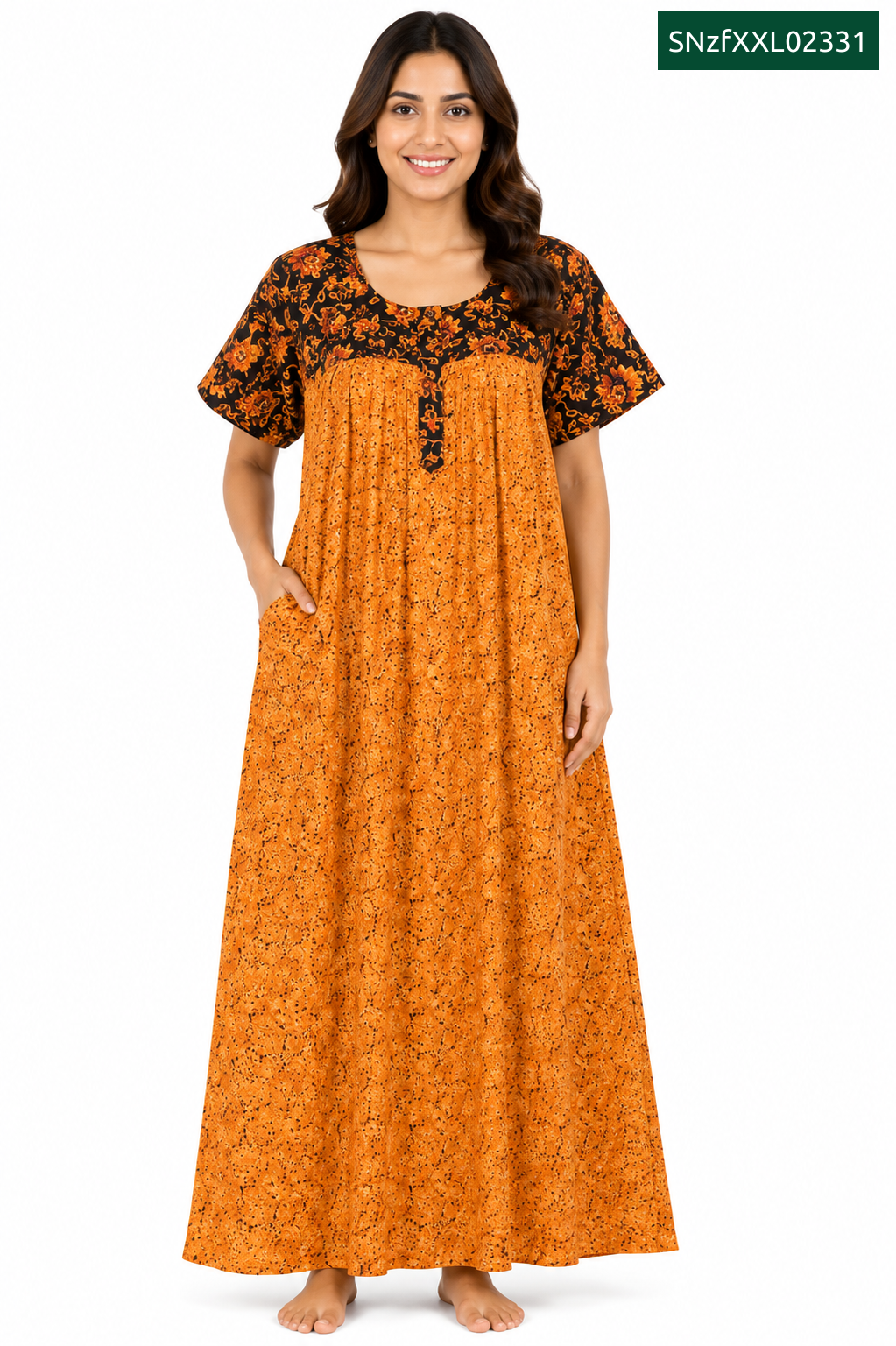 Sivam Nighty Cotton Zip Frock Model XXL- SNzfXXL02331