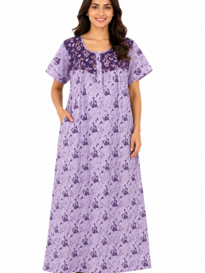 Sivam Nighty Cotton Zip Frock Model XXL- SNzfXXL02333