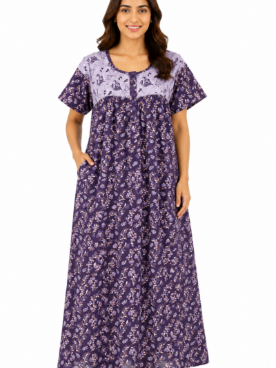 Sivam Nighty Cotton Zip Frock Model XXL- SNzfXXL02336
