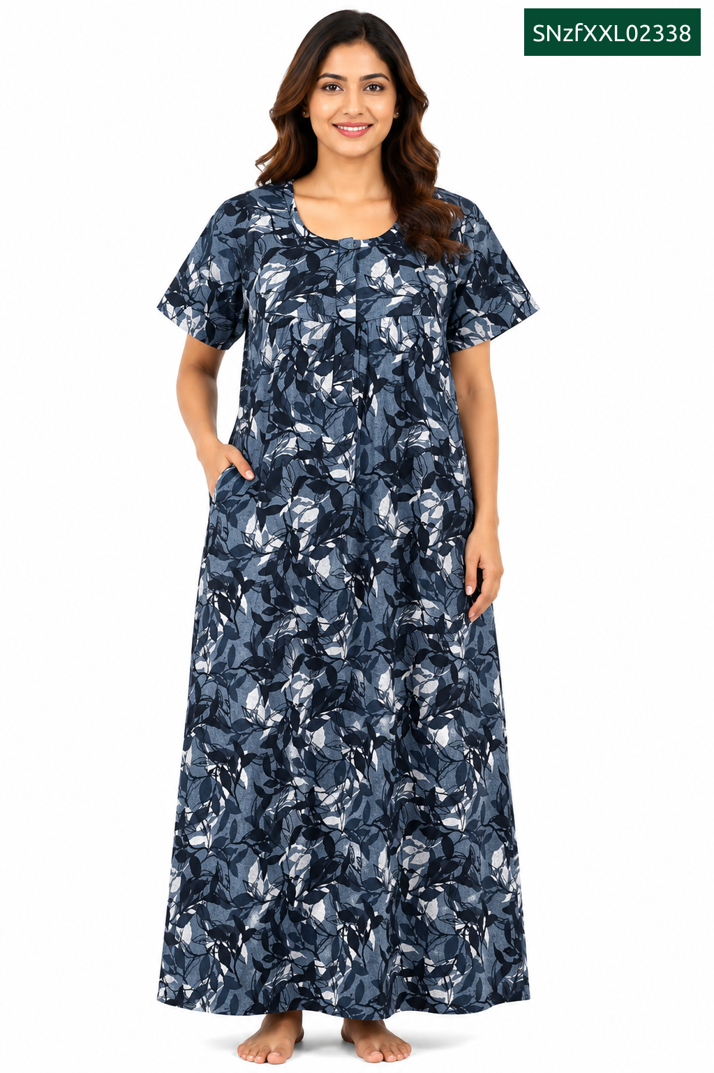 Sivam Nighty Cotton Zip Frock Model XXL- SNzfXXL02338