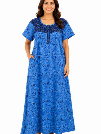 Sivam Nighty Cotton Zip Frock Model XXL- SNzfXXL02340