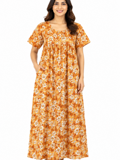 Sivam Nighty Cotton Zip Frock Model XXL- SNzfXXL02341