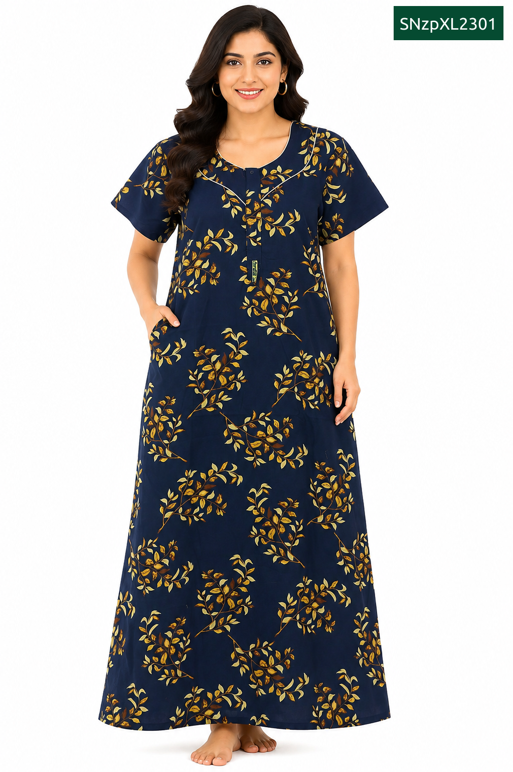 Sivam Nighty Cotton Zip Model XL- SNzpXL2301