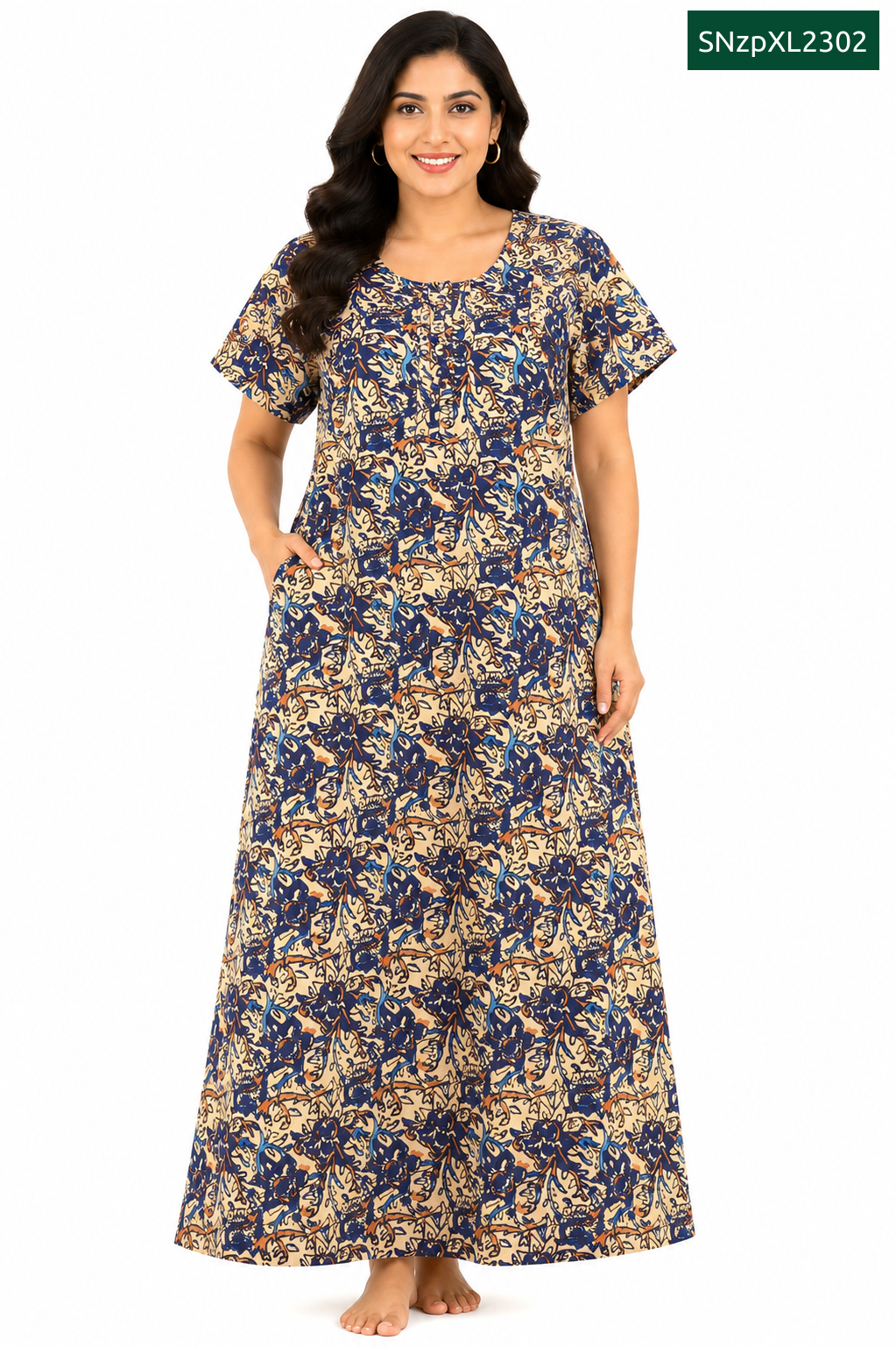 Sivam Nighty Cotton Zip Model XL- SNzpXL2302