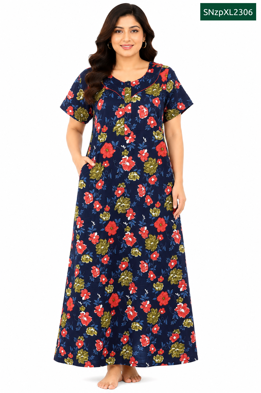 Sivam Nighty Cotton Zip Model XL- SNzpXL2306