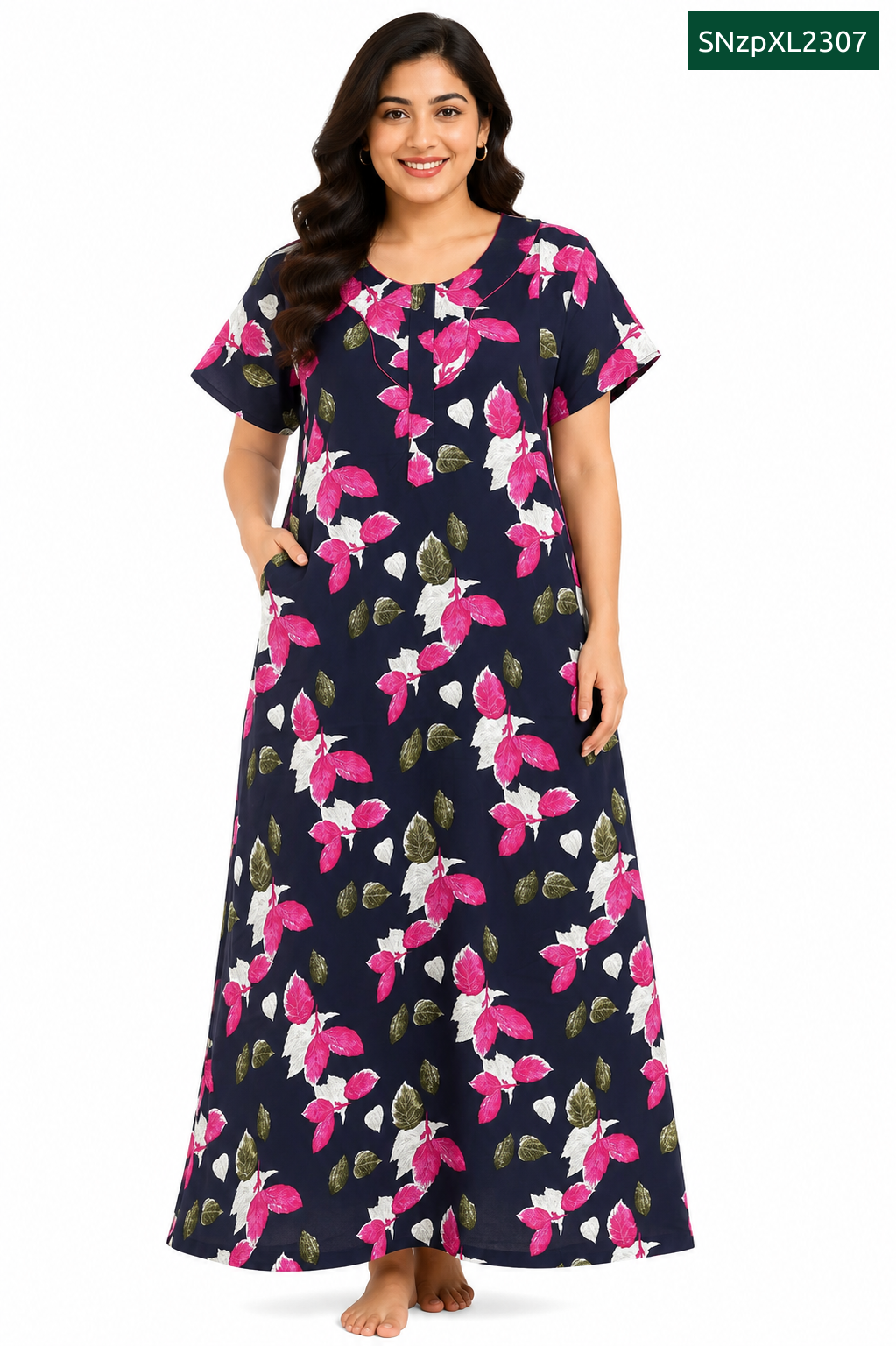 Sivam Nighty Cotton Zip Model XL- SNzpXL2307