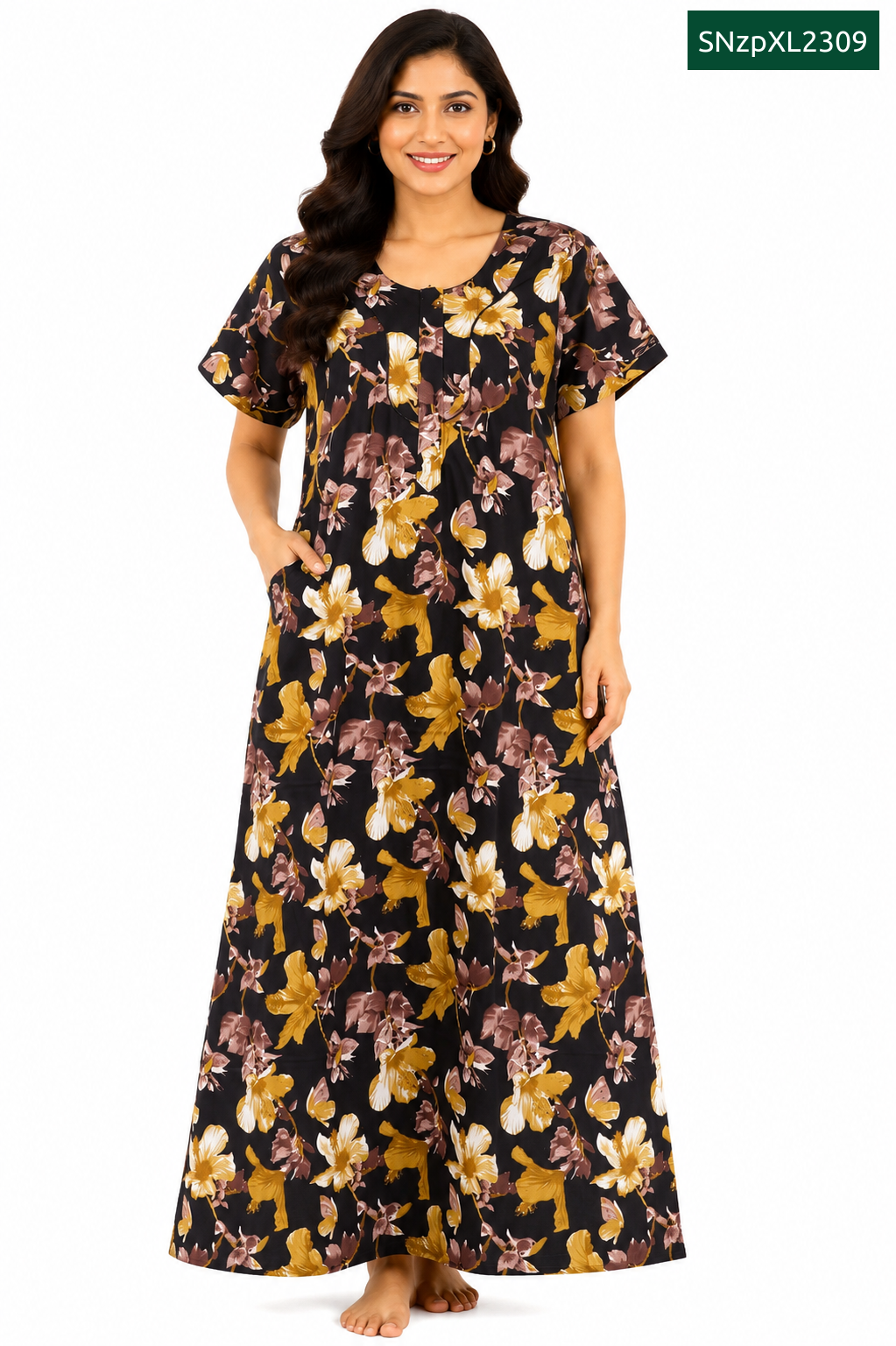Sivam Nighty Cotton Zip Model XL- SNzpXL2309