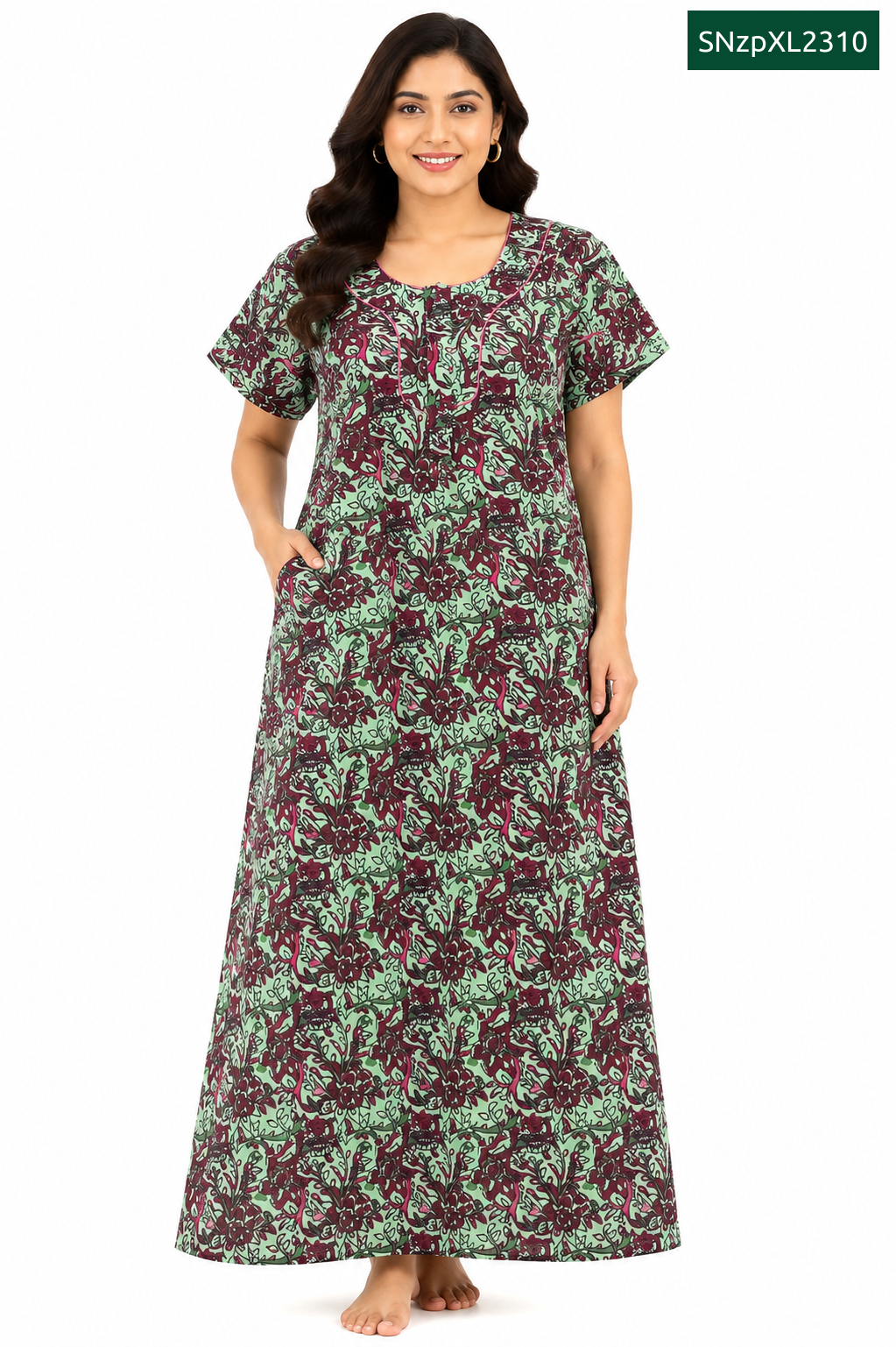 Sivam Nighty Cotton Zip Model XL- SNzpXL2310