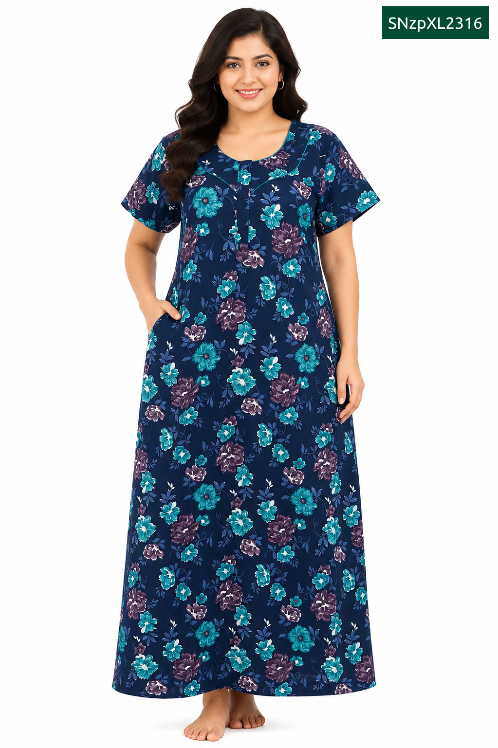 Sivam Nighty Cotton Zip Model XL- SNzpXL2316