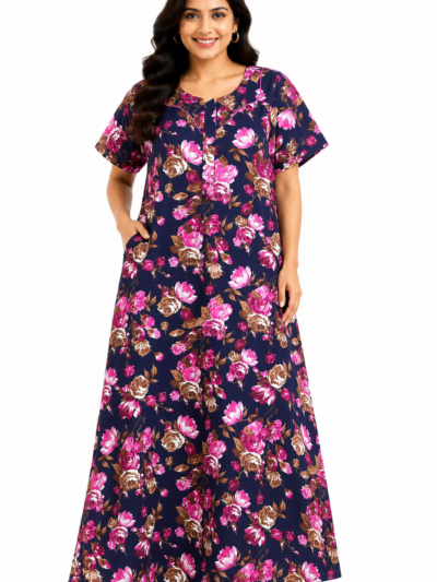 Sivam Nighty Cotton Zip Model XXL- SNzpXXL2306