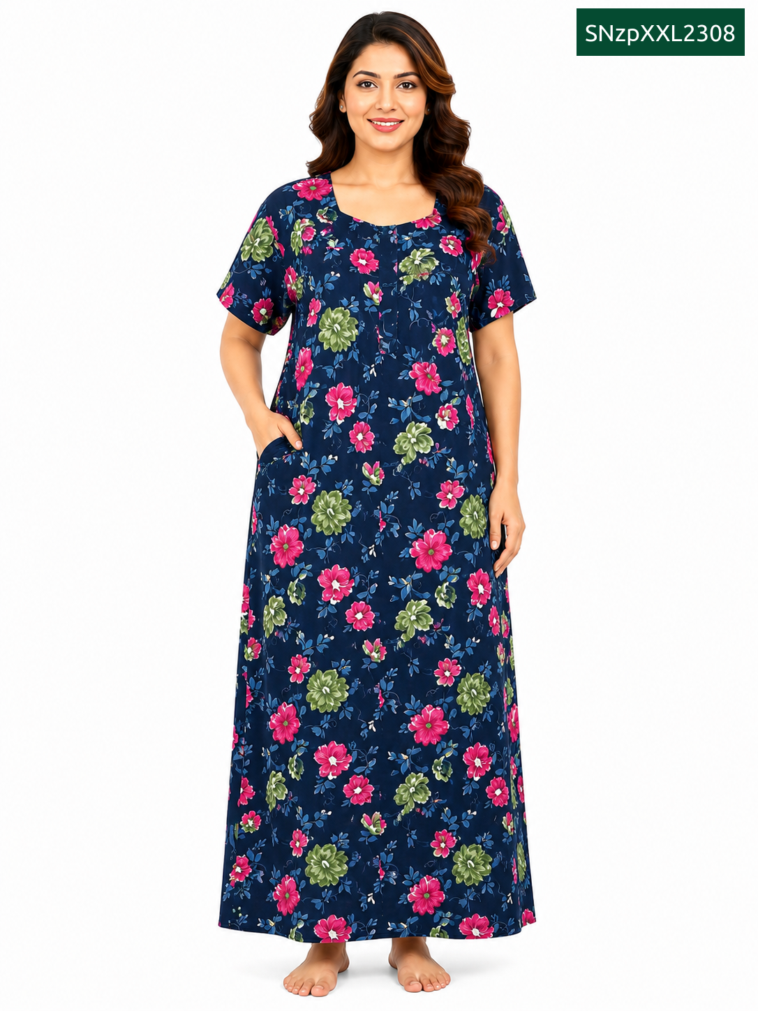 Sivam Nighty Cotton Zip Model XXL- SNzpXXL2308