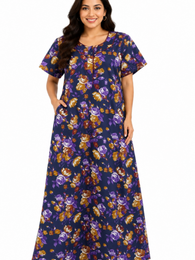 Sivam Nighty Cotton Zip Model XXL- SNzpXXL2312