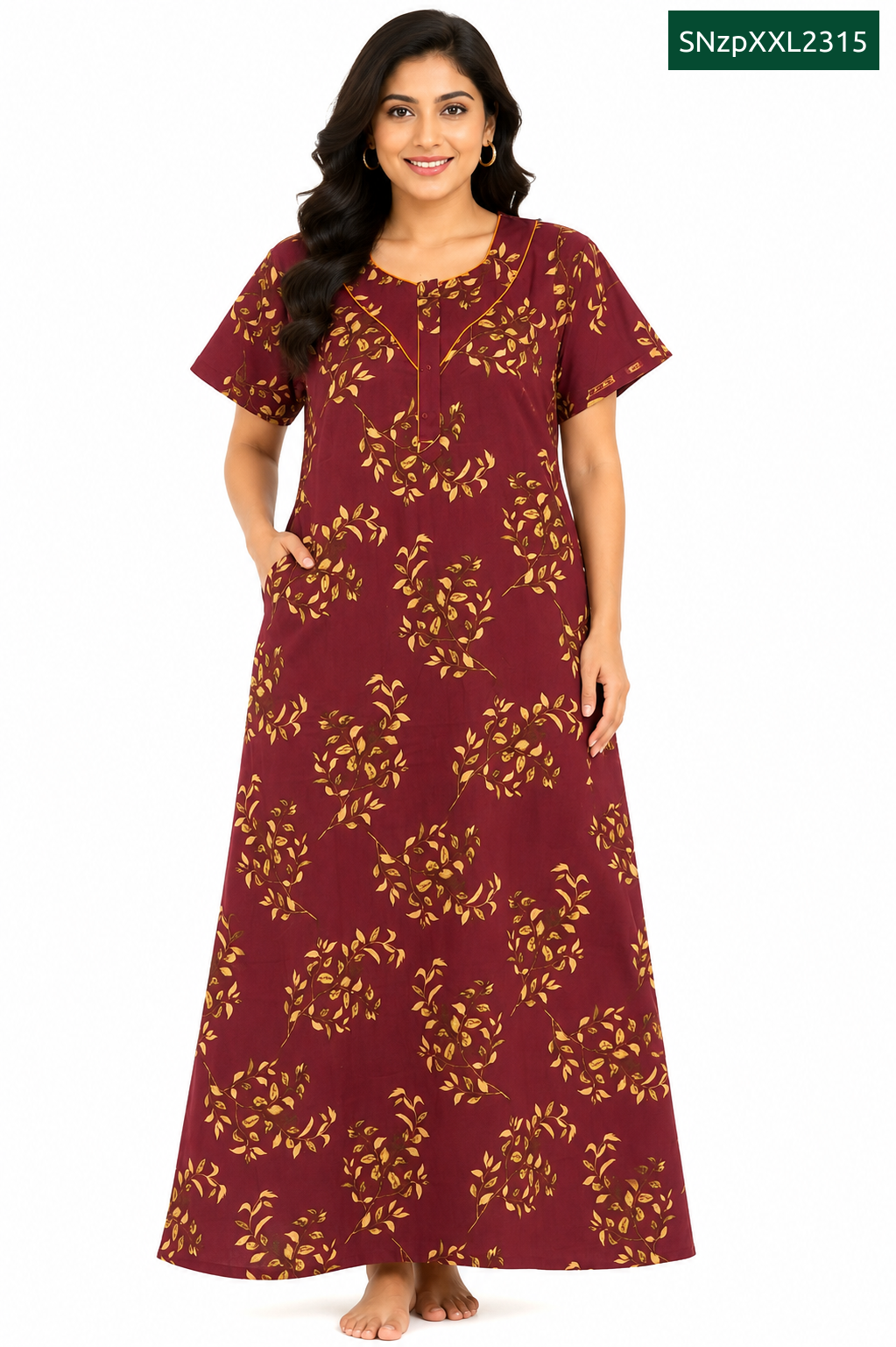 Sivam Nighty Cotton Zip Model XXL- SNzpXXL2315