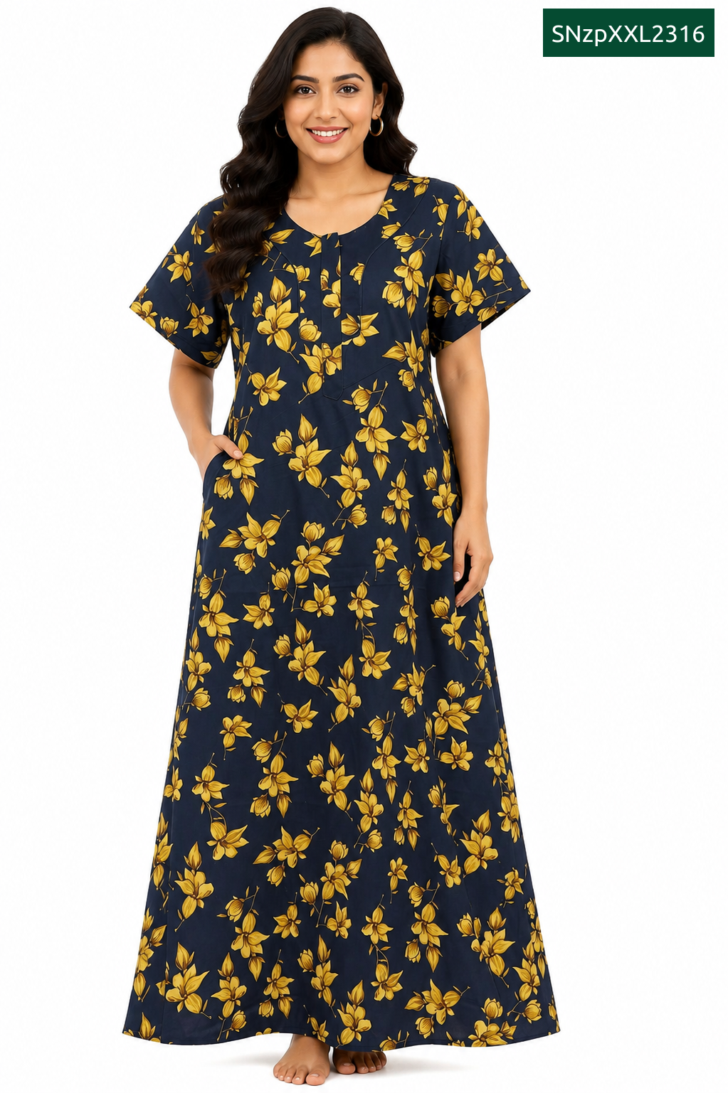 Sivam Nighty Cotton Zip Model XXL- SNzpXXL2316