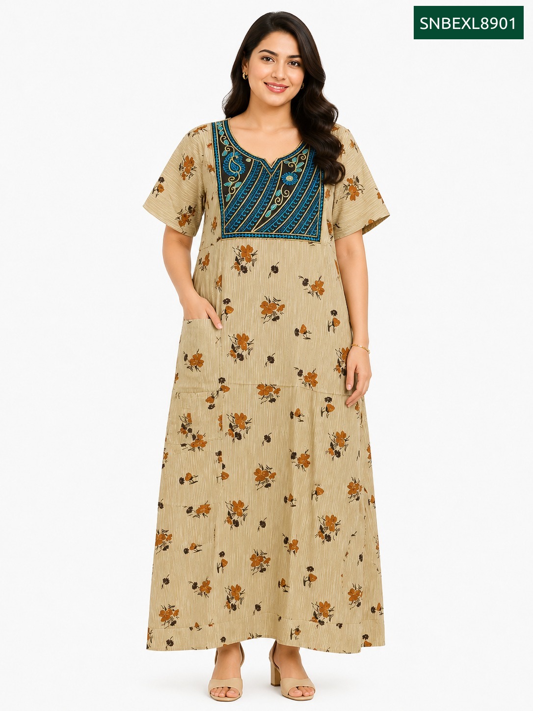Sivam Nighty Cotton Embroidery Model XL- SNBEXL8901