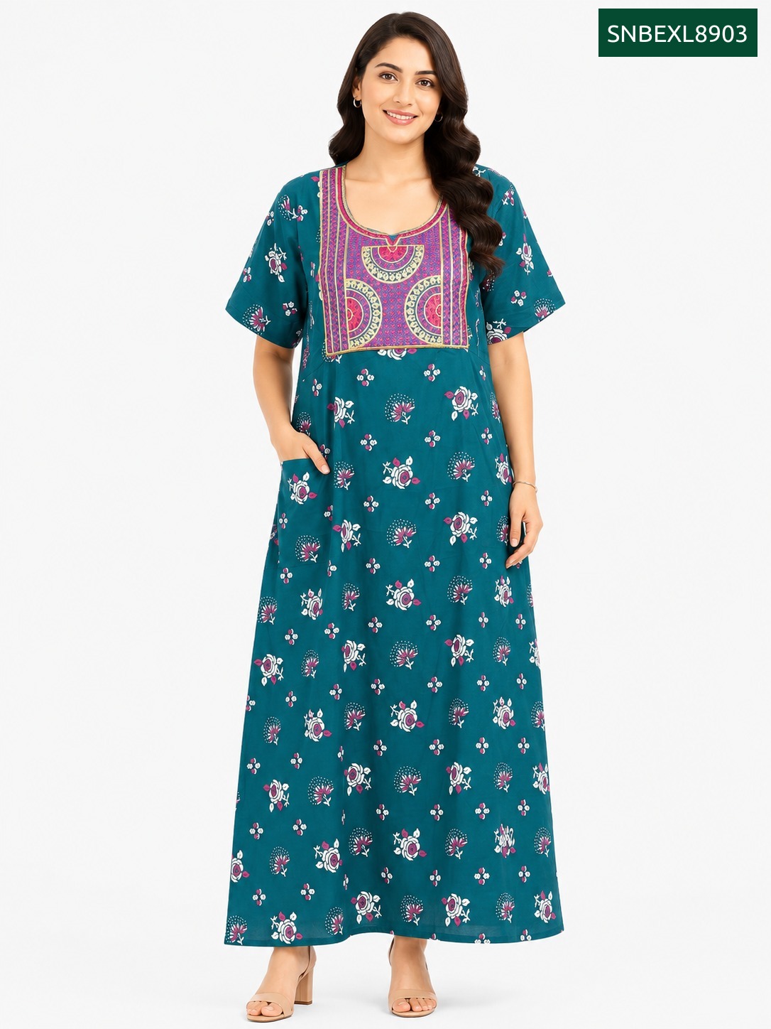 Sivam Nighty Cotton Embroidery Model XL- SNBEXL8903