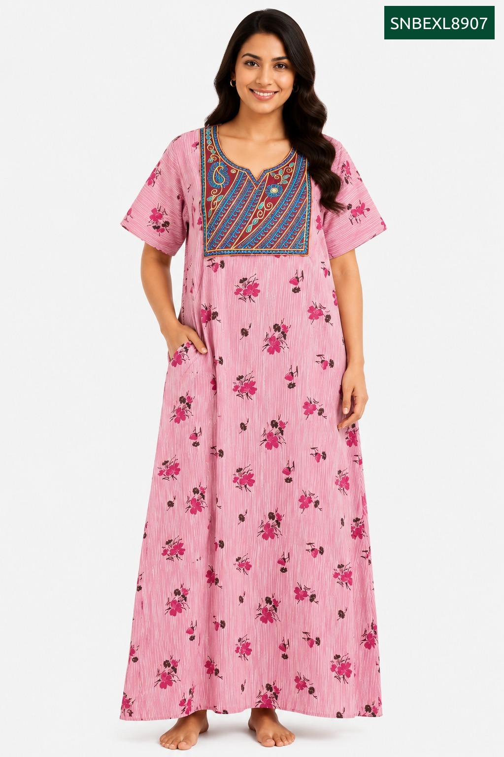 Sivam Nighty Cotton Embroidery Model XL- SNBEXL8907