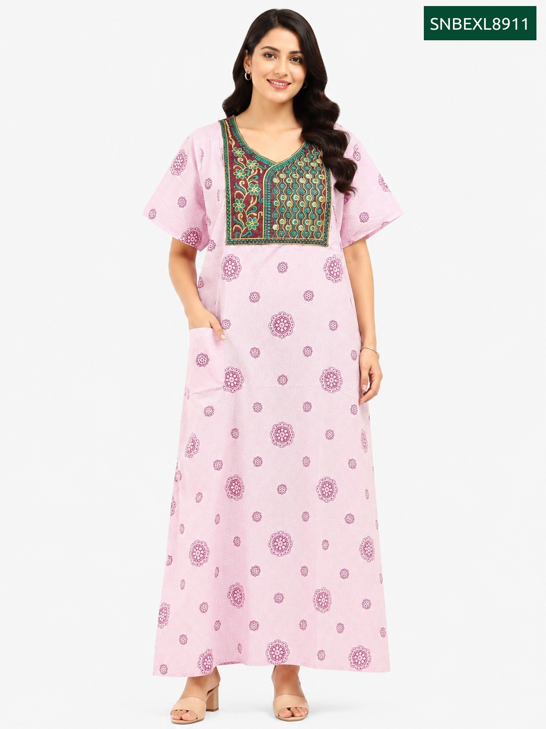 Sivam Nighty Cotton Embroidery Model XL- SNBEXL8911