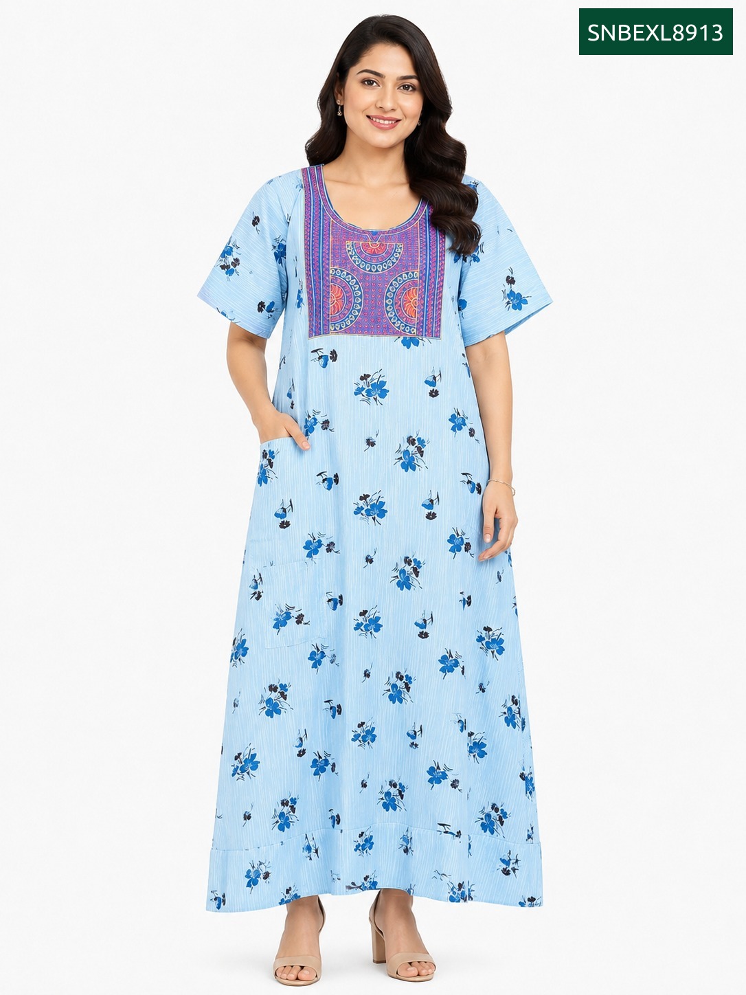 Sivam Nighty Cotton Embroidery Model XL- SNBEXL8913